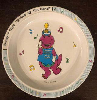 Vintage 1992 Barney Strike Up The Band Music Melamine Plate Lyons