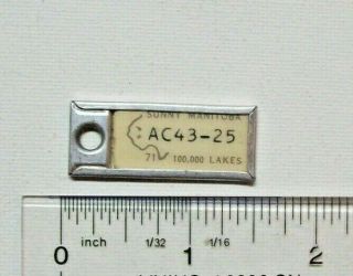 1971 Manitoba War Amps Keychain Tag Mini License Plate Ac - 43 - 25