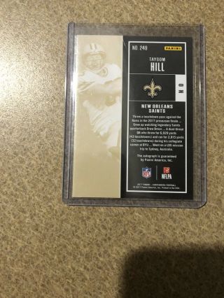 Taysom Hill 2017 Panini contenders 249 saints RC rookie ticket auto autograph 2