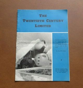 York Central Lines Railroad Twentieth Century Limited Travel Brochure