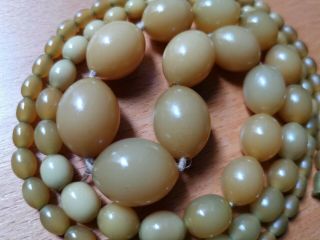 Vintage Butterscotch Amber Bakelite Prayer Beads 68g & 92cm Long Graduated