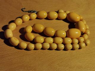 Vintage Butterscotch Amber Plastic Faturan Prayer Beads Necklace 114g & 70,  Cm