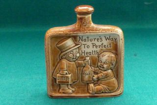 Lovely Vintage Schafer & Vater Small Pottery Whisky Flask/jar