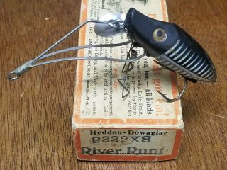 Vtg Heddon Weedless No Snag River Runt Spook Sinker Fishing Lure With 9332xs Box