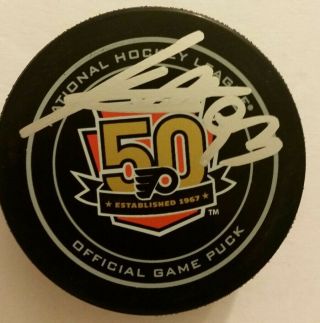 Jake Jakub Voracek Autographed Philadelphia Flyers 50th Anniversary Hockey Puck