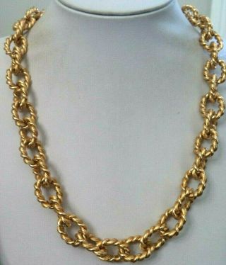 Stunning Vintage Estate Chunky Gold Tone Couture 29 " Necklace G986s