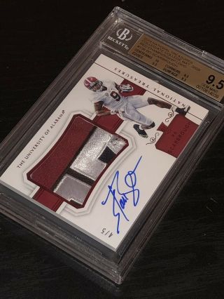 2018 National Treasures Bo Scarbrough Rookie Auto Patch 4/5 Bgs 9.  5 10