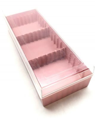 Vintage Cassette Tape Storage Holder Pink Hard Plastic Case Holds 15 Tapes
