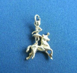 Vintage 925 Sterling Silver Charm Circus Horse And Dancer
