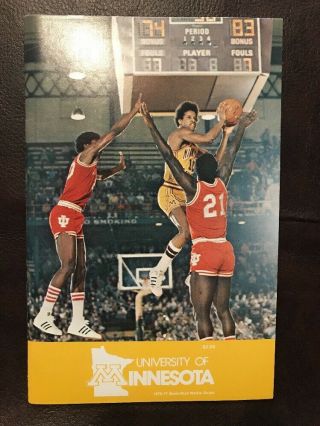 1976 - 77 Minnesota Gophers Basketball Media Guide - Ray Williams Cover -