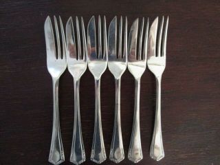 Vintage Silver Plated Made England Set Of 6 Cake Forks