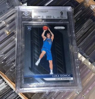 2018 - 19 Panini Prizm Luka Doncic Rc Base Rookie Non Silver Bgs 9 2 9.  5’s