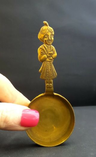 Vintage Brass Genie Figural Coffee Scoop Spoon