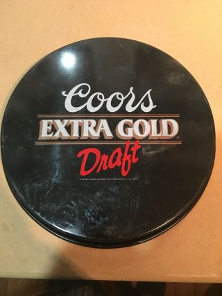 Vintage 1988 COORS Extra Gold Draft Metal Beer Serving Tray 2