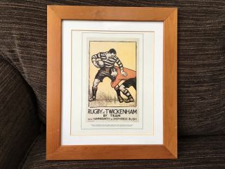 Vintage Rugby At Twickenham By Tram Poster In Frame