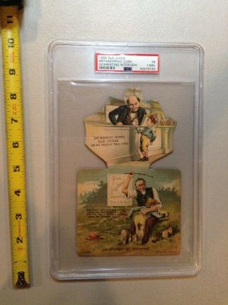1888 Old Judge Cigarettes Metamorphic Card Psa 1 Pr Baseball Players Ad Back