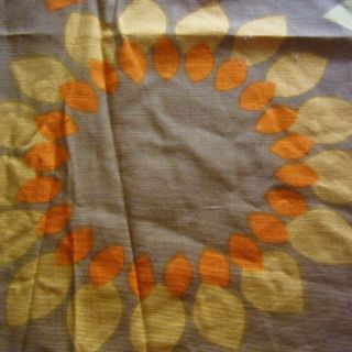 67cm X 61cm Gigantic Yellow Orange Sunflower Vintage 1960s Cotton Curtain Fabric