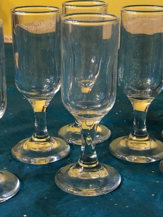 VINTAGE LIBBEY SET OF 7 EMBASSY 1 OZ CORDIAL GLASSES BARWARE 4.  25” 2