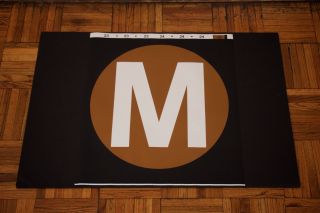 Authentic 19x18 York City Subway M Train Roll Sign R40 R42 Nycta Mta