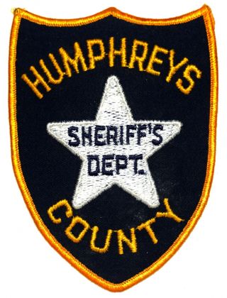Humphreys County Mississippi Ms Police Sheriff Patch Vintage Old Mesh Large