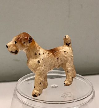 Vintage Miniature Cast Iron Metal Wire Hair Fox Terrier Dog Figurine