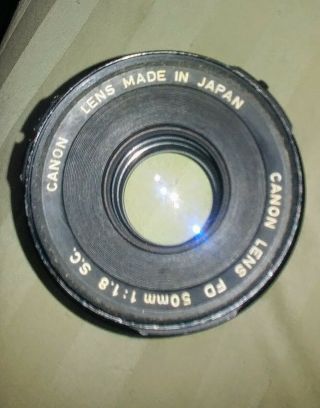Vintage Canon 50mm Sc Fd Mount 1:1.  8 Sc Prime Lens