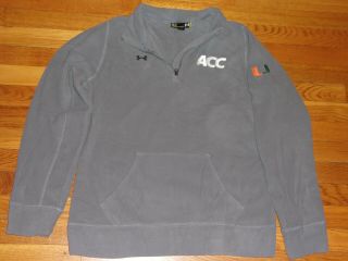 Under Armour Miami Hurricanes Long Sleeve 1/2 Zip Pullover Mens Large Exc.