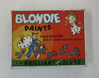 Vintage Blondie Paints Tin.  Empty Tin Only.  Vibrant Colors.