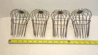 4 Vintage Wire Basket Type Rain Gutter Leaf Guards Strainers 3 " X 2 " Rectangle