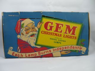 Vintage Gem Christmas Lights Set Of 8 General Electric Light Set Made Usa