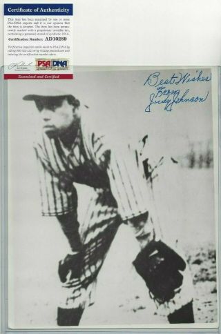 Judy Johnson Autographed 8x10 Photo Negro League Baseball Hofer Psa 2