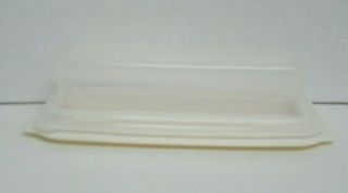 Vtg Rubbermaid Servin Saver Butter Dish Almond Tray,  Sheer Lid Guc