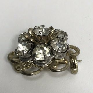 Vintage Signed BARCLAY Small Brooch Pin Crystal Floral Rhinestone Cluster 3