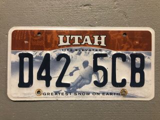 Utah License Plate Life Elevated Greatest Snow On Earth Ski 