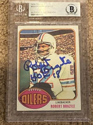 Robert Brazile 1976 Topps 424 Signed And Slabbed Rookie Card