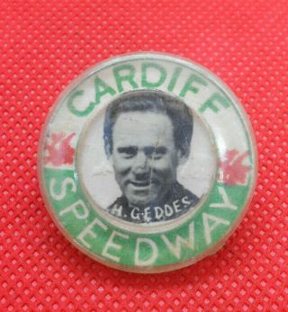 Vintage 1950s H Geddes Cardiff Speedway Dragons Badge