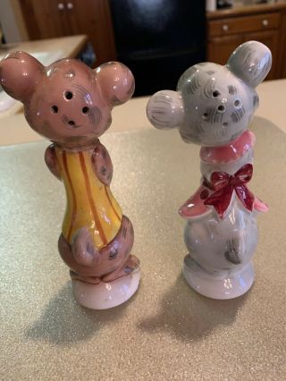 vintage anthropomorphic salt and pepper shakers Made In Japan Tallboy Mouse 3