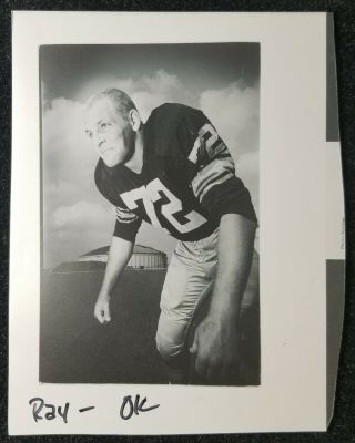 Vintage 1958 Ray Nitschke Green Bay Packers Cut Photo Wearing Wrong Number