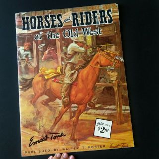 Horses & Riders Of The Old West Ernest Tonk Vtg 60s Drawing Art Instruction Book