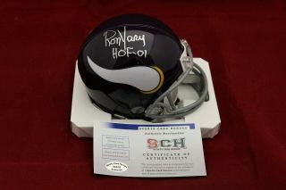 Ron Yary Signed Autograph Minnesota Vikings Mini Helmet W/hof 01 - Sch Authentic