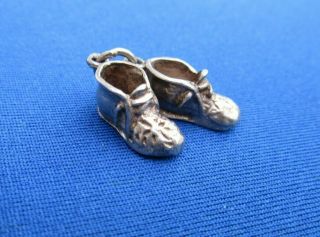 Vintage 925 Sterling Silver Charm Pendant A Baby Shoes