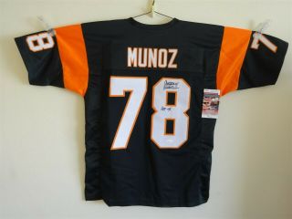 Anthony Munoz Signed Auto Cincinnati Bengals Black Jersey Jsa Hof 98 Autographed
