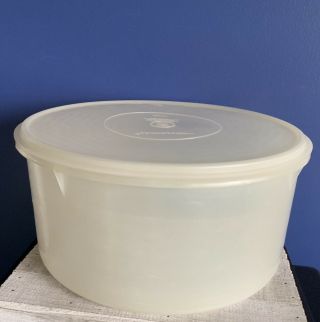 Vintage Tupperware • Large Round Sheer Carry All Container 256 - 1 • Seal Lid 224