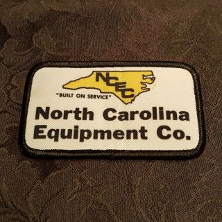 Vtg North Carolina Equipment Co Built On Service Patch Applique Crest Logo