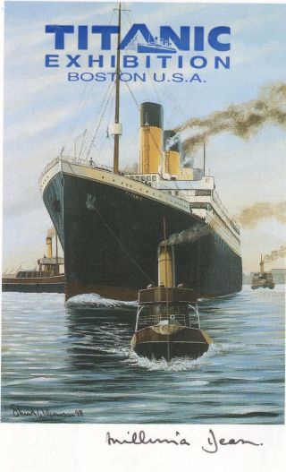 Millvina Dean Titanic Survivor Signed Post Card.  White Star Line Interest.