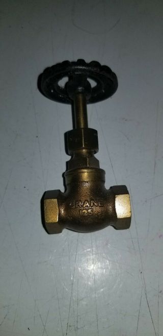 Vintage Crane 1/4 Inch Brass Shutoff Gate Valve 125 Wsp Water Plumbing