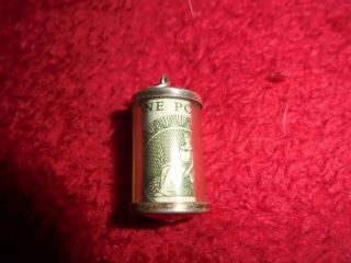 Vintage Silver Charm British One Pound Note In Cylinder