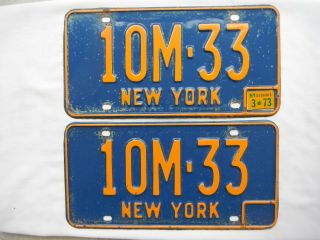 Pair 1973 York License Plate Tag 1966 1967 1968 1969 1970 1971 1972