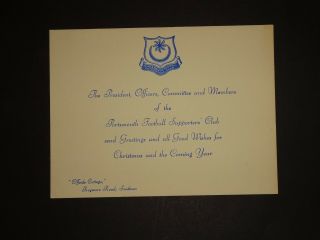Vintage Football Christmas Card: Portsmouth Fc Supporters 
