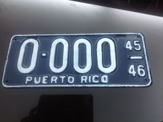 Puerto Rico License Plate 1945 - 46